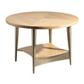 Ronde Houten Salontafel met Gouden Poten en Onderblad