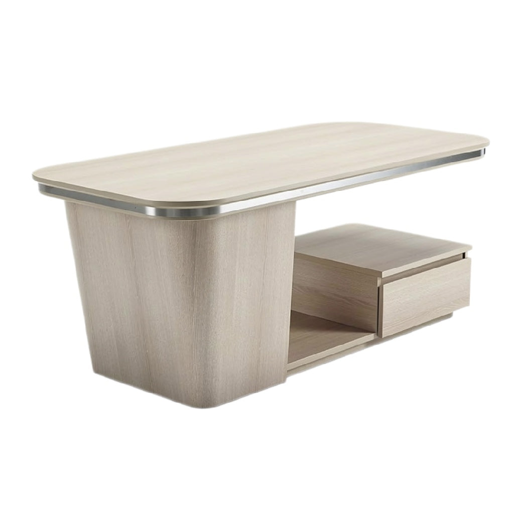 Vraagtafel met Lade en Modern Ontwerp in Licht Hout