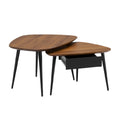 **Moderne Salontafel met Uittrekbare Lade en Houten Bovenkant**