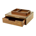 "Elegante Houten Organizer met Lades en Compartimenten"