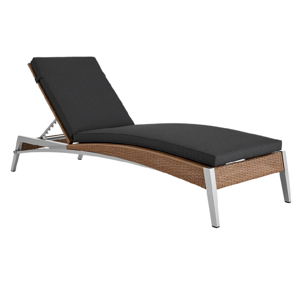Verstelbare Lounger met Aluminium Frame en Kunststof Rietafrikaans kussen