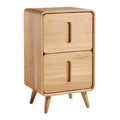 **Moderne Houten Nachtkast met 2 Laden en Eenvoudig Ontwerp**